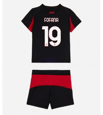 AC Milan Youssouf Fofana #19 Hjemmebanetrøje Børn 2025-26 Kortærmet (+ Korte bukser)
